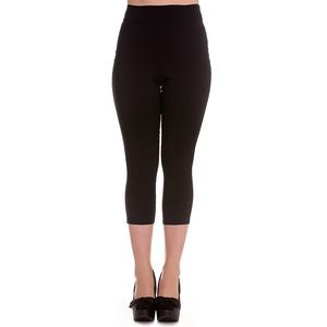 Hell bunny black bad girl Tina Capri pants med